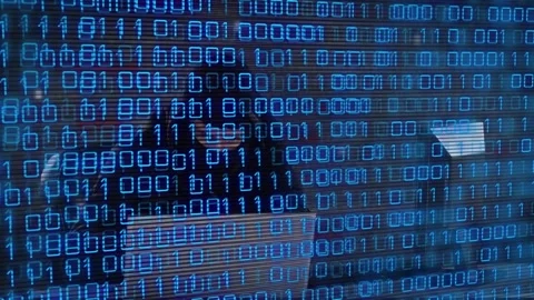 Animation of data processing over caucasian male hacker using laptop Stock Footage 327900151