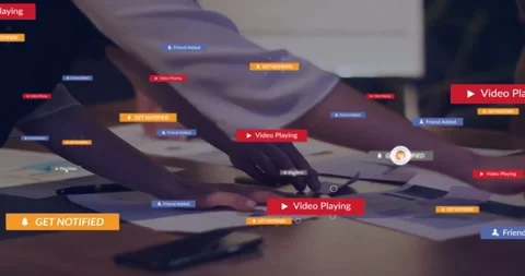 Animation of data processing over caucasian businesswoman using computer in Stock Footage 328934776