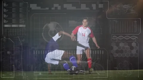 Animation of data processing over caucasian businessman using tablet 動画素材 329288907