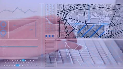 Animation of data processing over caucasian man using computer keyboard Stock Footage 329418220