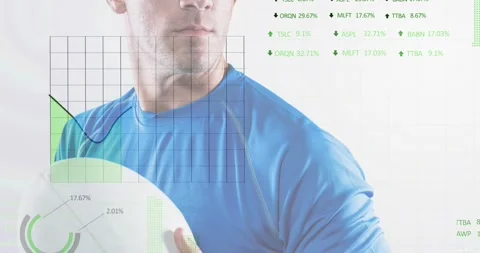 Animation of data processing over caucasian woman sneezing Stock Footage 330590734