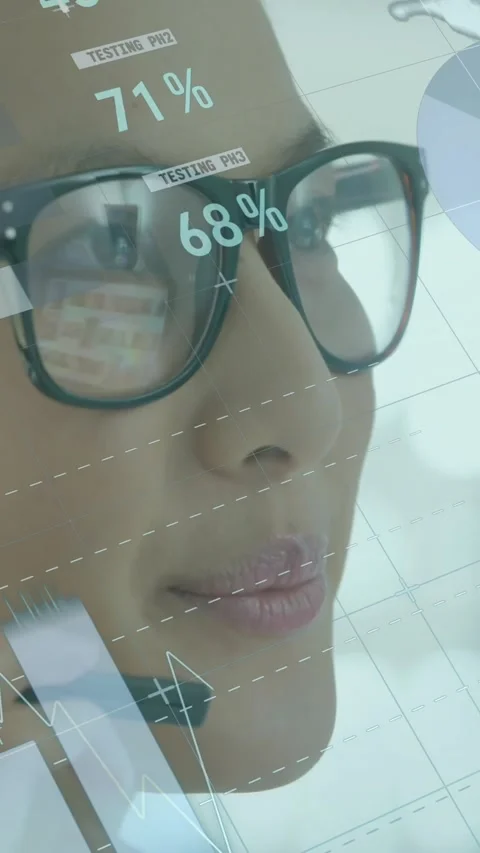 Animation of data processing over caucasian men using headphone set Stock Footage 341956322