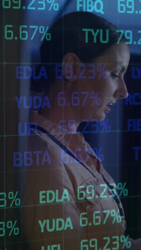 Animation of data processing over caucasian female it engineer with tablet Stock Footage 342225398