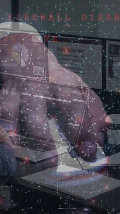 Animation of data processing over caucasian businessman using computer Stock Footage 342594441