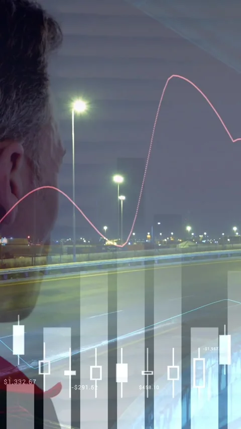 Animation of data processing over caucasian male paramedic smiling Vidéo 343083426