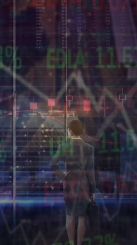 Animation of data processing over caucasian businesswoman and cityscape Stock Footage 344722414