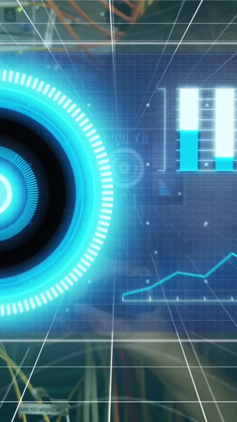 Animation of data processing over caucasian server room female worker Stock Footage 344745426