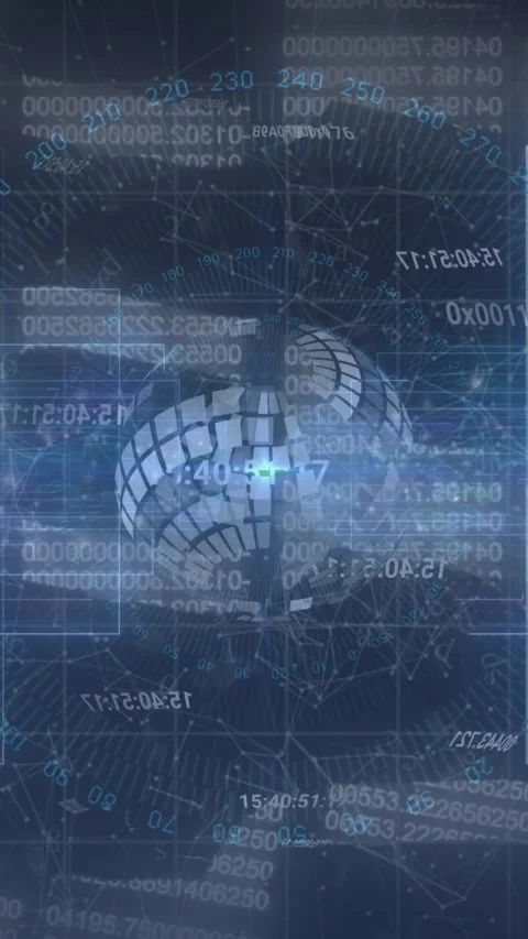 Animation of data processing over chains Stock Footage 342676341