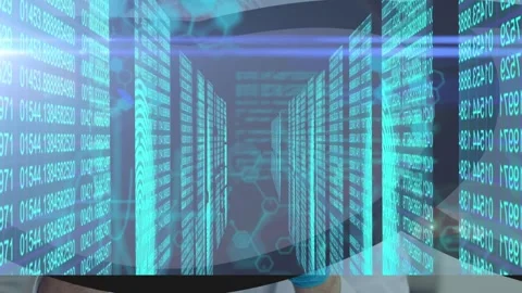 Animation of data processing over chemical formula Stock Footage 329510981