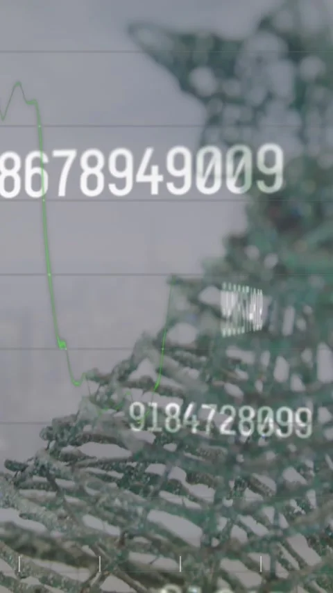 Animation of data processing over christmas tree Stock Footage 319134769