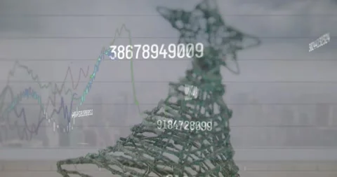 Animation of data processing over christmas tree 스톡 동영상 329688441