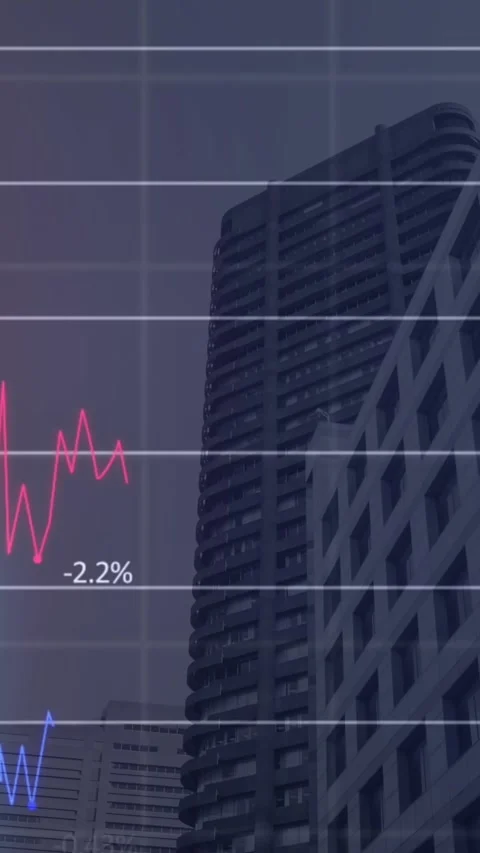 Animation of data processing over cityscape Stock Footage 344635844