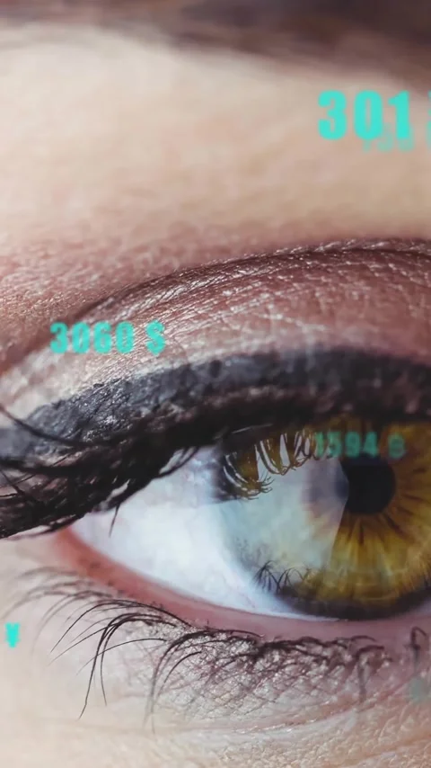 Animation of data processing over close up of woman's eye 库存影片 320512698