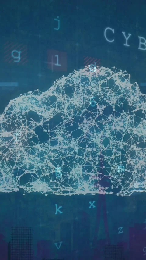 Animation of data processing over cloud icon Vídeos de archivo 324558166
