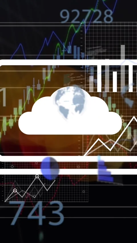 Animation of data processing over cloud icon Stock Footage 342650699