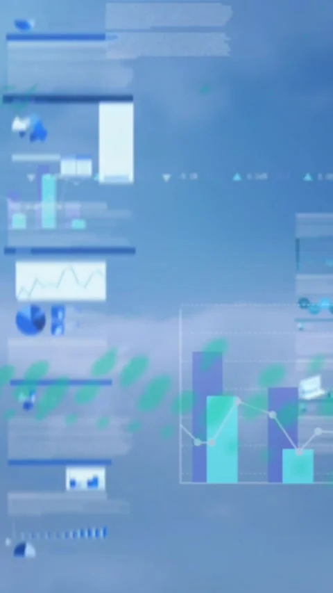 Animation of data processing over clouds Stock Footage 343779164
