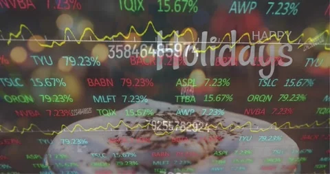 Animation of data processing over cocoa Stock Footage 327002898