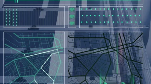 Animation of data processing over computer servers Stock Footage 312366376