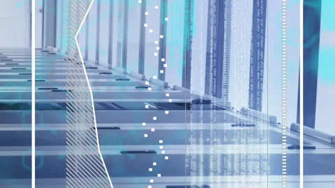 Animation of data processing over computer servers Stock Footage 312411609