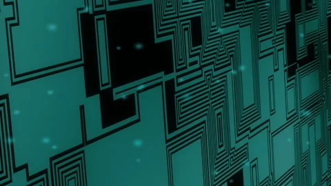 Animation of data processing over computer circuit board Stock Footage 312544897