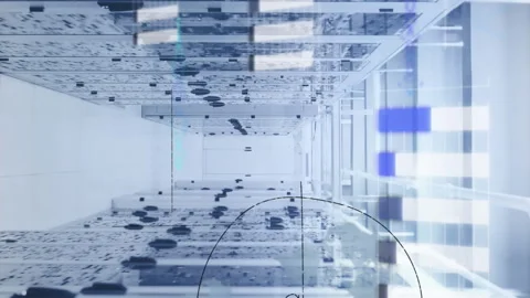 Animation of data processing over computer servers Stock Footage 312797504