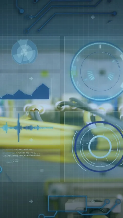 Animation of data processing over computer wires Stockbeeldmateriaal 323340384