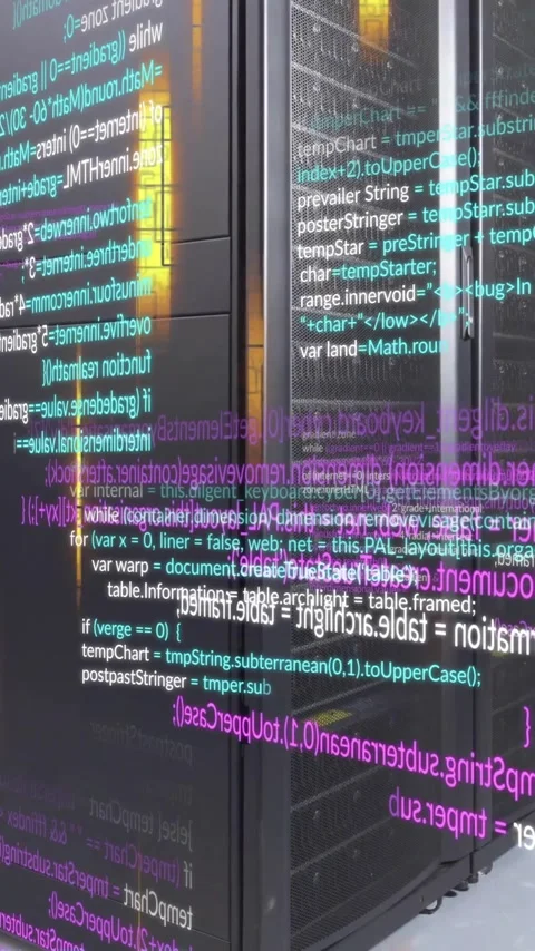 Animation of data processing over computer servers Stock Footage 323488633