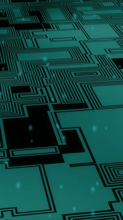 Animation of data processing over computer circuit board Stock Footage 323781449
