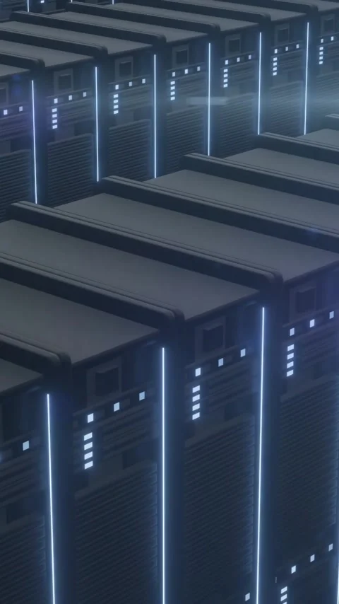 Animation of data processing over computer servers Stock Footage 323782654
