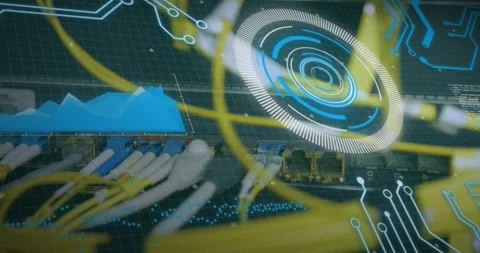 Animation of data processing over computer wires Vídeos de archivo 325773730