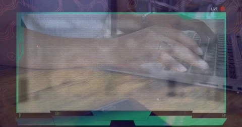 Animation of data processing over computer hacker Stock Footage 327005156