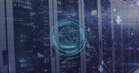 Animation of data processing over computer servers Stock Footage 327005880