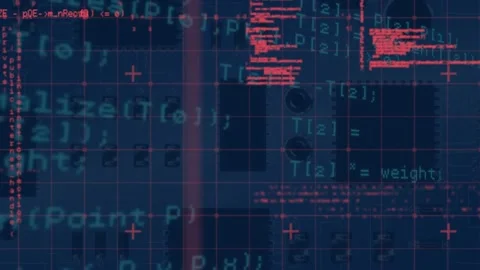 Animation of data processing over computer hacker Stock Footage 327125777