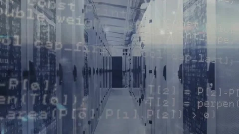 Animation of data processing over computer servers Stock Footage 327198800