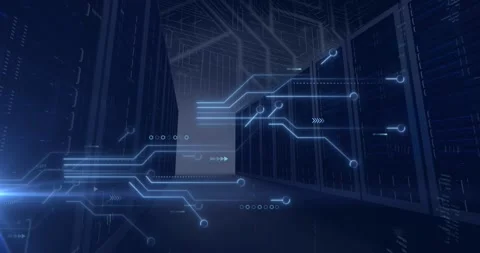 Animation of data processing over computer motherboard Stock Footage 327355871