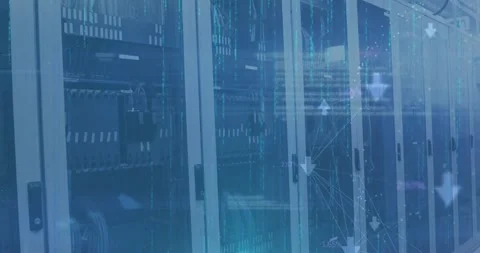 Animation of data processing over computer servers Stock Footage 327587148