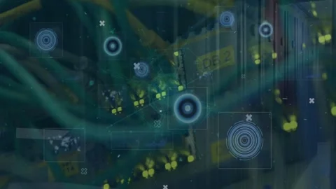 Animation of data processing over computer servers Stock Footage 327592815