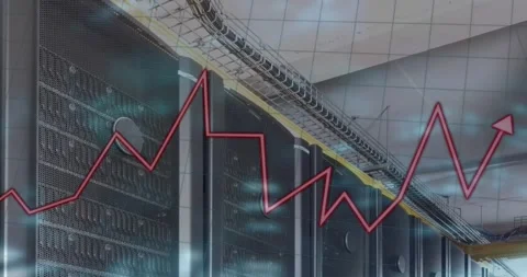 Animation of data processing over computer servers Stock Footage 328145975