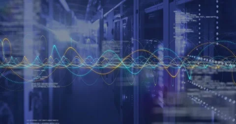 Animation of data processing over computer servers Stock Footage 328257385