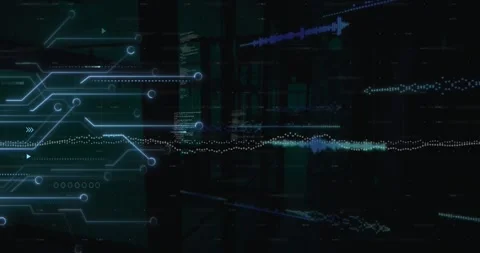 Animation of data processing over computer motherboard Stock Footage 328588409