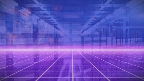 Animation of data processing over computer servers Stock Footage 329125177