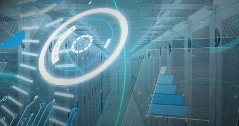Animation of data processing over computer servers Stock Footage 329222690