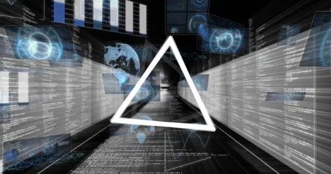 Animation of data processing over computer servers Stock Footage 329850383