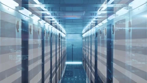 Animation of data processing over computer servers Stock Footage 330060473