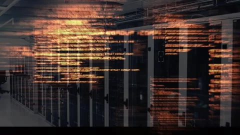 Animation of data processing over computer servers Stock Footage 330166403