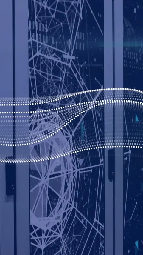Animation of data processing over computer servers Stock Footage 341927480