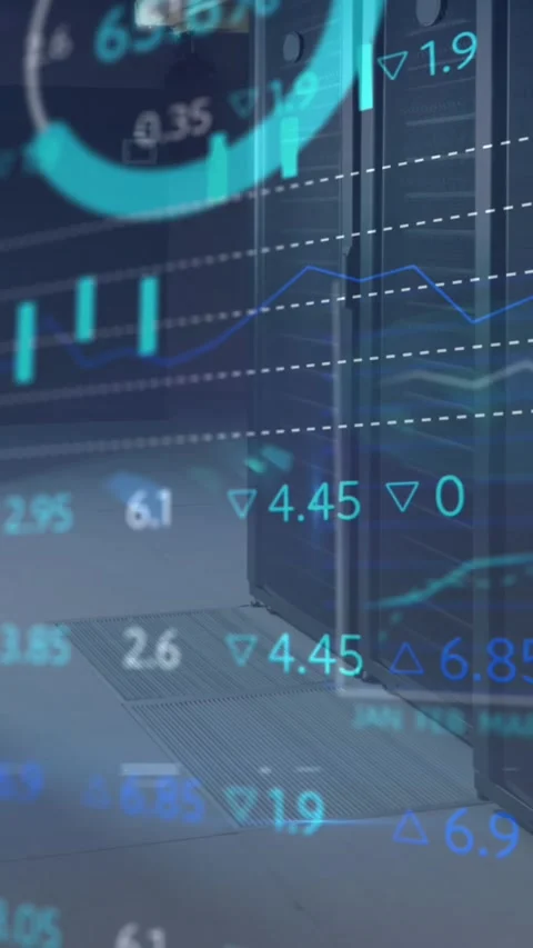 Animation of data processing over computer servers Stock Footage 342225575