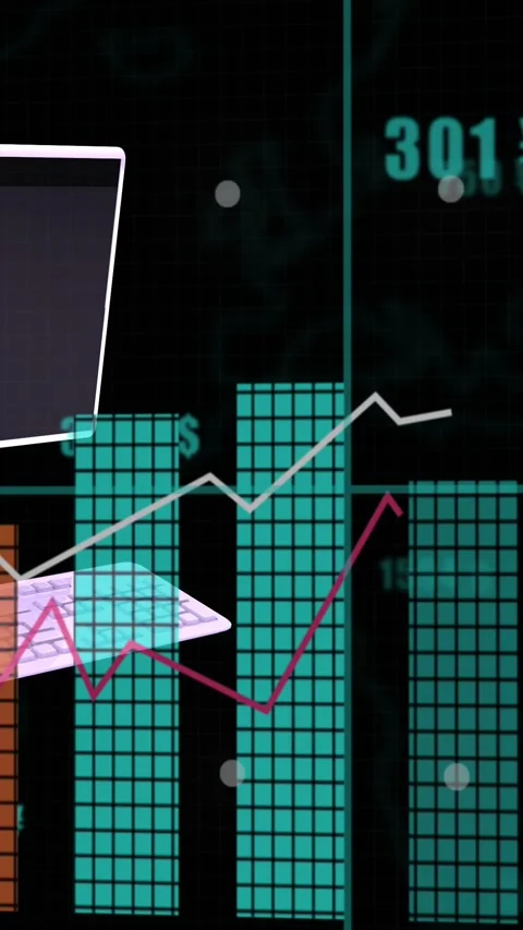 Animation of data processing over computer Stock Footage 342594586