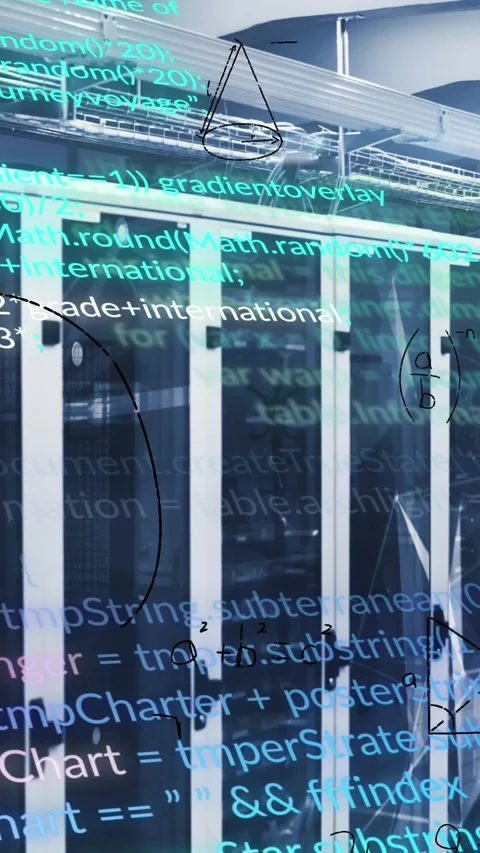 Animation of data processing over computer servers Stock Footage 342600443