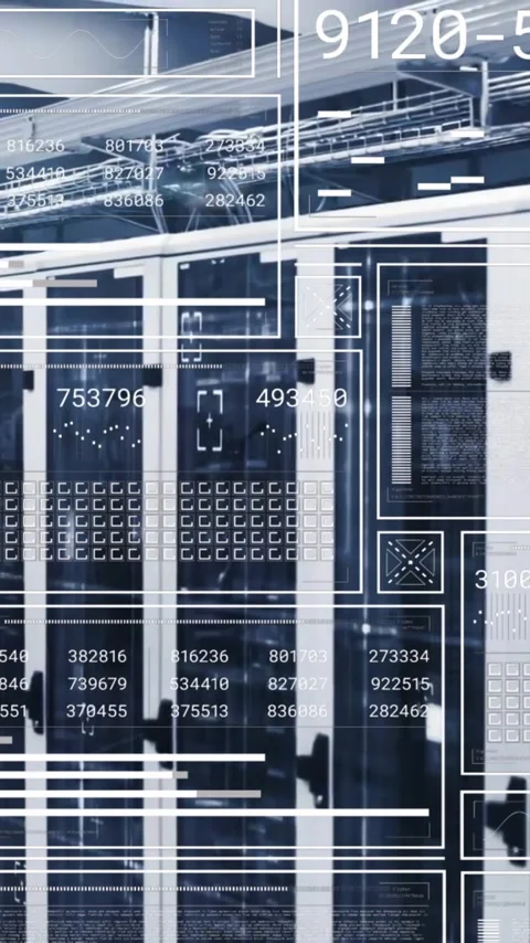 Animation of data processing over computer servers Stock Footage 342805520
